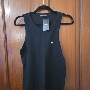 Emporio Armani Black Sleeveless Logo Tank
